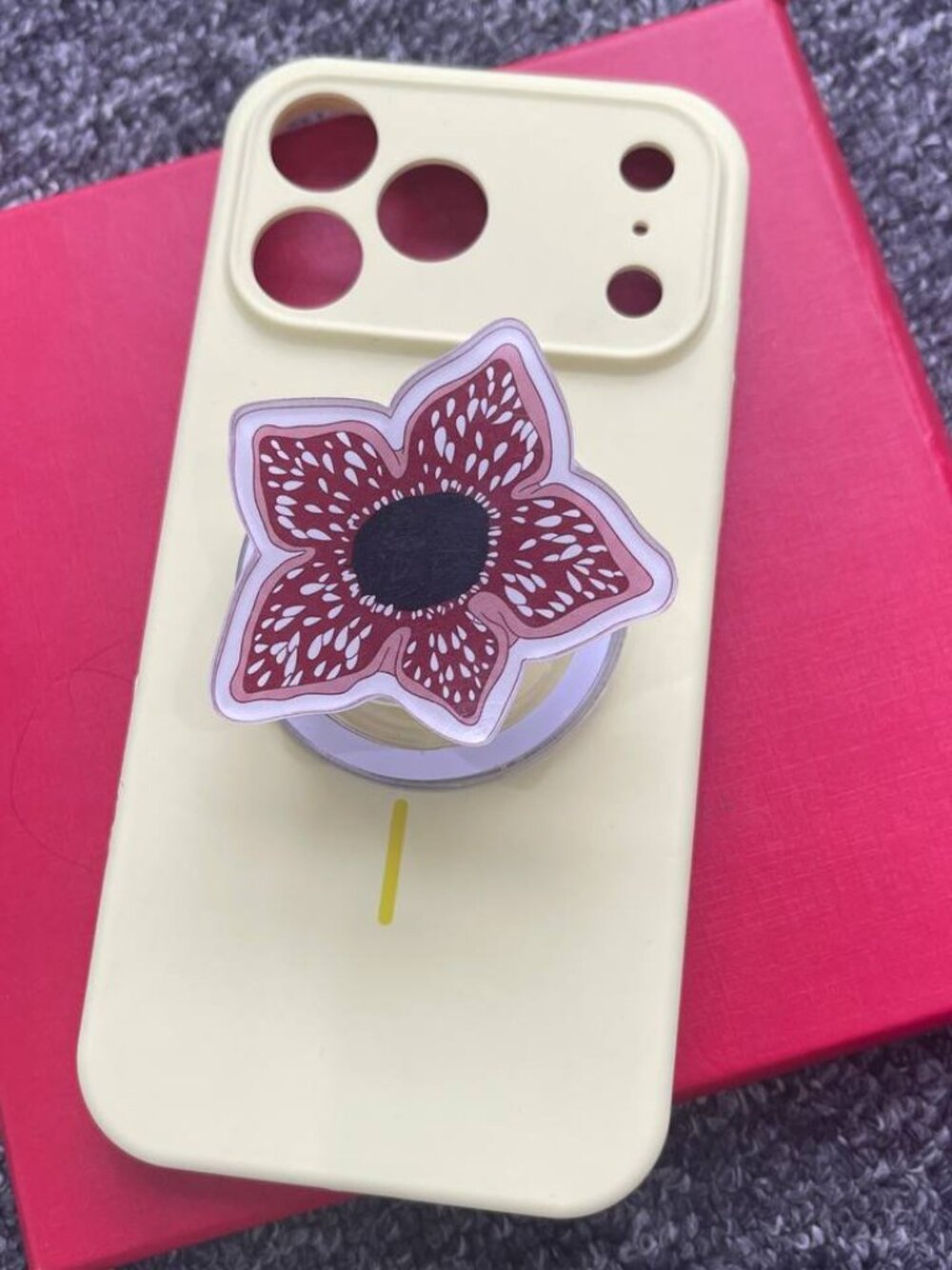 Strawberry Bloom Phone Grip | Floral Aesthetic PopSocket | Cute Red Flower Phone